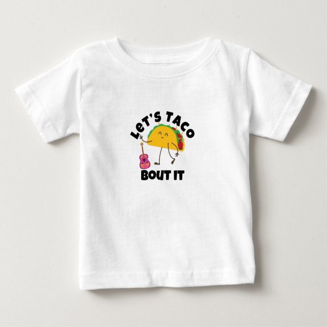 Camiseta Para Bebê "Taco Guitar T-Shirt - Engraçado Teto Comida Mexic (Frente)