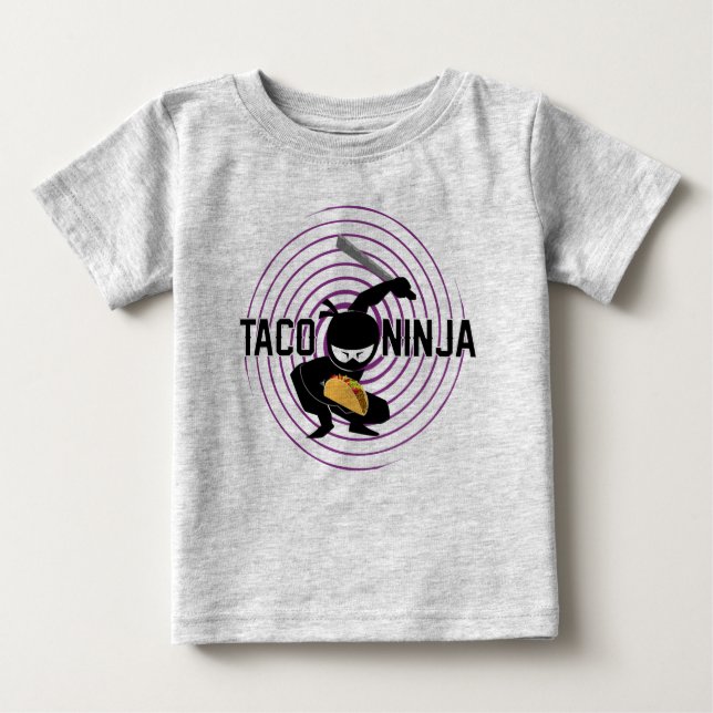 Camiseta Para Bebê Taco Ninja Design - Baby Fine Jersey T Shirt (Frente)