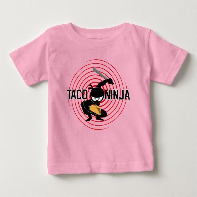 Camiseta Para Bebê Taco Ninja Design - Baby Fine Jersey T Shirt (Frente)