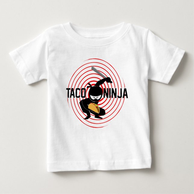 Camiseta Para Bebê Taco Ninja Design - Baby Fine Jersey T Shirt (Frente)