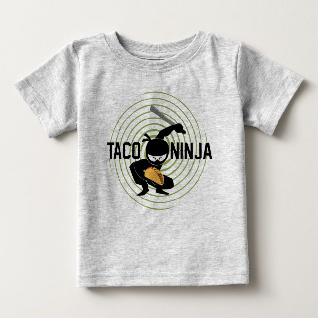 Camiseta Para Bebê Taco Ninja Design - Baby Fine Jersey T Shirt (Frente)