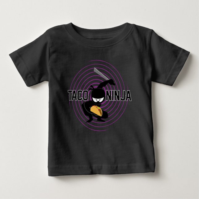 Camiseta Para Bebê Taco Ninja Design - Baby Fine Jersey T Shirt (Frente)