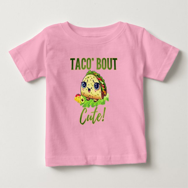 Camiseta Para Bebê Taco Pequeno Fala: 'Taco 'Bout Cute' Tee (Frente)