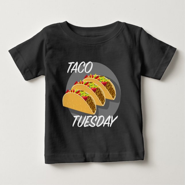 Camiseta Para Bebê Taco Terça-feira Design - Baby Fine Jersey T-Shirt (Frente)