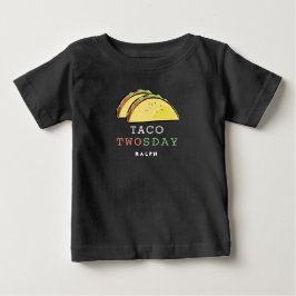 Camiseta Para Bebê Taco Twosday Terça-feira 2º Aniversário Menino