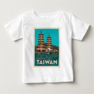 Camiseta Para Bebê Taiwan Dragão E Pagodas De Tigre