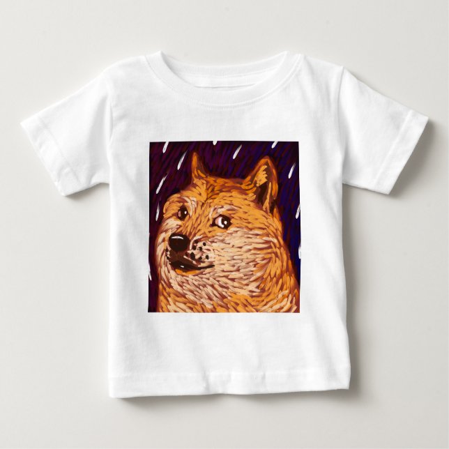 Camiseta Para Bebê Tal lua, muitas Star por Vincent camionete Doge (Frente)