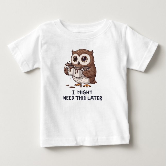Camiseta Para Bebê Talvez Eu Precise de Café Mais Tarde - Humor Diver (Frente)