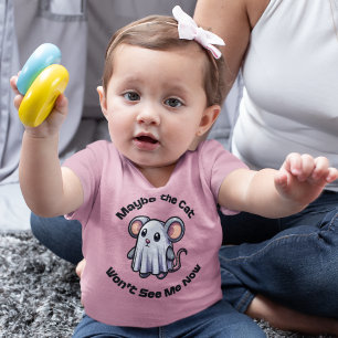 Camiseta Para Bebê Talvez o Gato Não Me Veja Agora