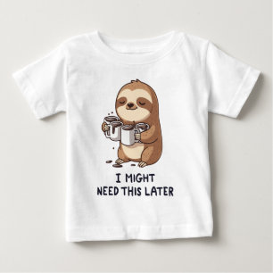 Camiseta Para Bebê Talvez Preciso De Café Mais Tarde - Humor Lenta