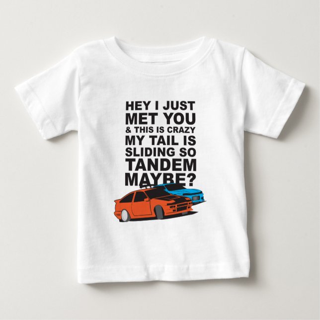 Camiseta Para Bebê Tandem talvez? (Derivação) (Frente)