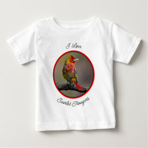 Camiseta Para Bebê Tangará-vermelho-mudando-de-penas - Fotografia Ori