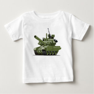Camiseta Para Bebê Tanque blindado moderno de desenho animado