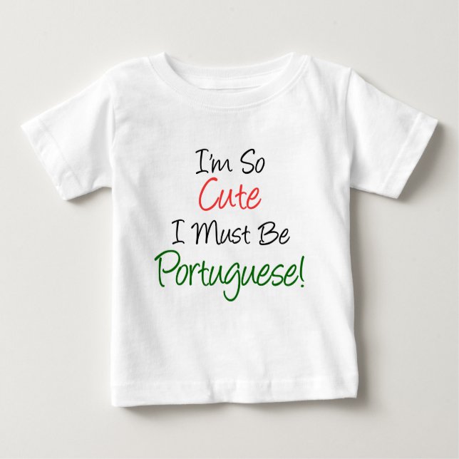 Camiseta Para Bebê Tão Bonito Deve Ser Português (Frente)