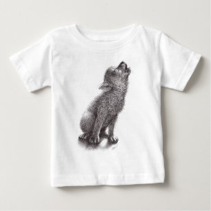 Camiseta Para Bebê Tão Bonito - Jovem Lobo Howling