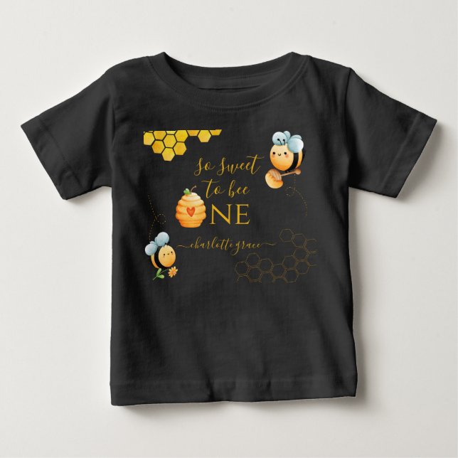 Camiseta Para Bebê Tão Doce Para Ser Um Abelha Aniversário De Abelhas (Frente)