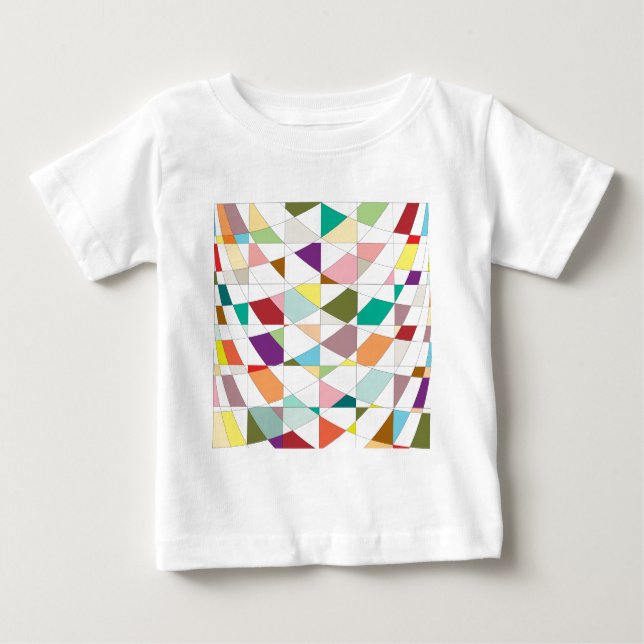 Camiseta Para Bebê Tapeçaria com abstrato de cores (Frente)