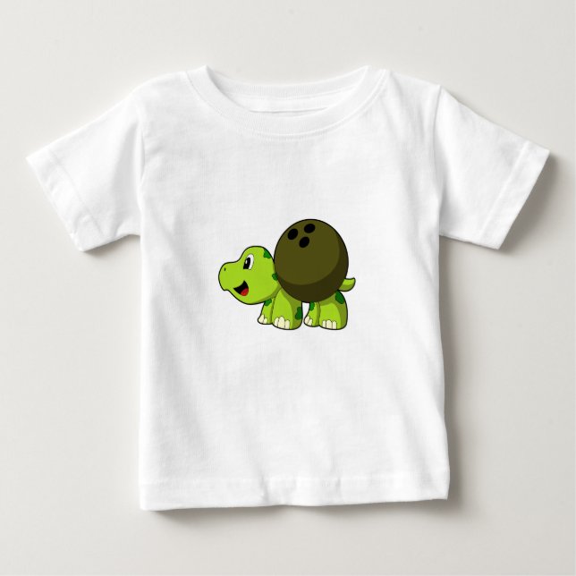 Camiseta Para Bebê Tartaruga com Boliche (Frente)
