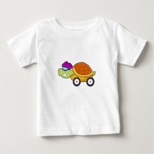 Camiseta Para Bebê Tartaruga com Shell como Carro