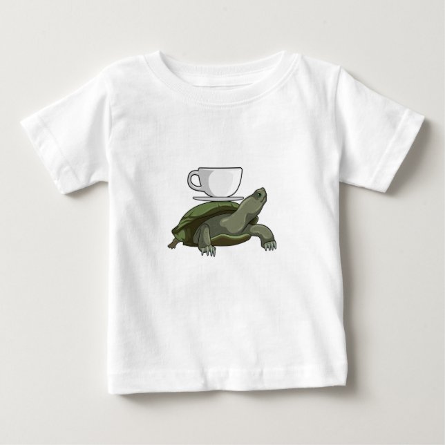 Camiseta Para Bebê Tartaruga com Teacup (Frente)