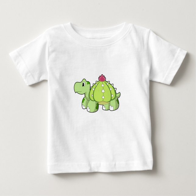 Camiseta Para Bebê Tartaruga como Cactus (Frente)