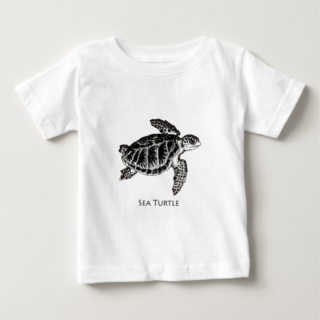 Camiseta Para Bebê Tartaruga de mar (o Ridley de Kemp) (Frente)