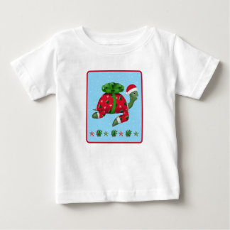 Camiseta Para Bebê Tartaruga de Natal