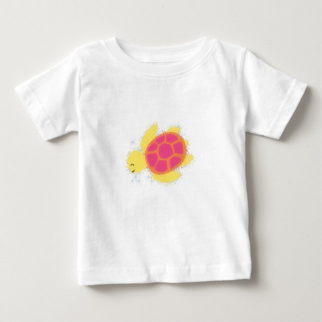 Camiseta Para Bebê Tartaruga do Mar Cento (Frente)