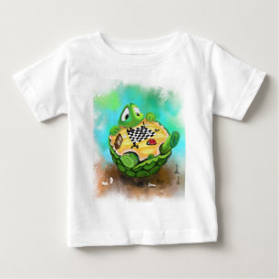 Camiseta Para Bebê Tartaruga e Ladybug Jogando Xadrez - Desenho de Ca