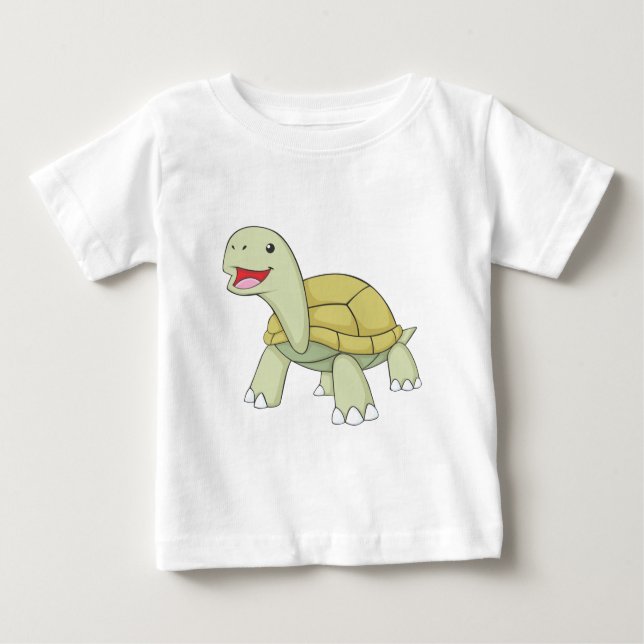 Camiseta Para Bebê Tartaruga feliz de Galápagos (Frente)