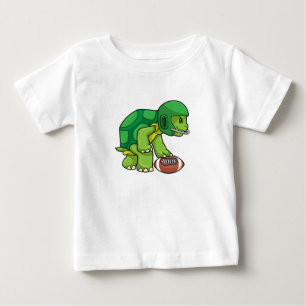 Camiseta Para Bebê Tartaruga no Esporte com Futebol e Capacete