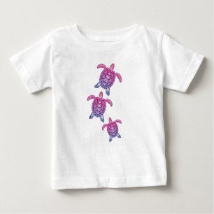 Camiseta Para Bebê Tartaruga Polinésia