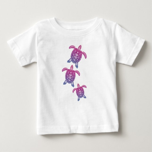 Camiseta Para Bebê Tartaruga Polinésia (Frente)