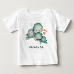 Camiseta Para Bebê Tartarugas Marinhas Bebê Mãe Vida Oceânica Persona