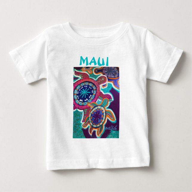 Camiseta Para Bebê Tartarugas marinhas - para crianças (Frente)