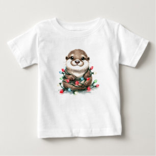 Camiseta Para Bebê Tarte de Natal Adorável