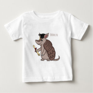 Camiseta Para Bebê Tatu bonito com desenho de boné de formatura