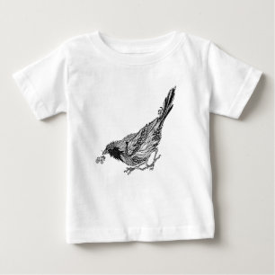 Camiseta Para Bebê Tatuagem do pássaro