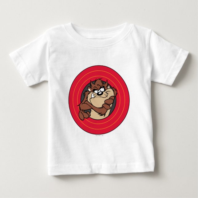 Camiseta Para Bebê TAZ™ através dos círculos do LOONEY TUNS™ (Frente)