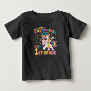 Camiseta Para Bebê Tchau Jardim de Infância Olá Unicórnio da 1ª Série