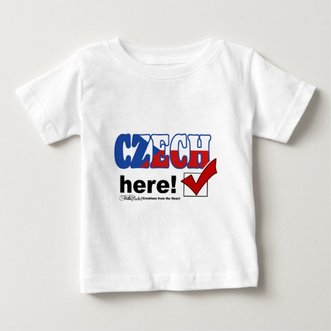 Camiseta Para Bebê Tcheco aqui (luz) (Frente)