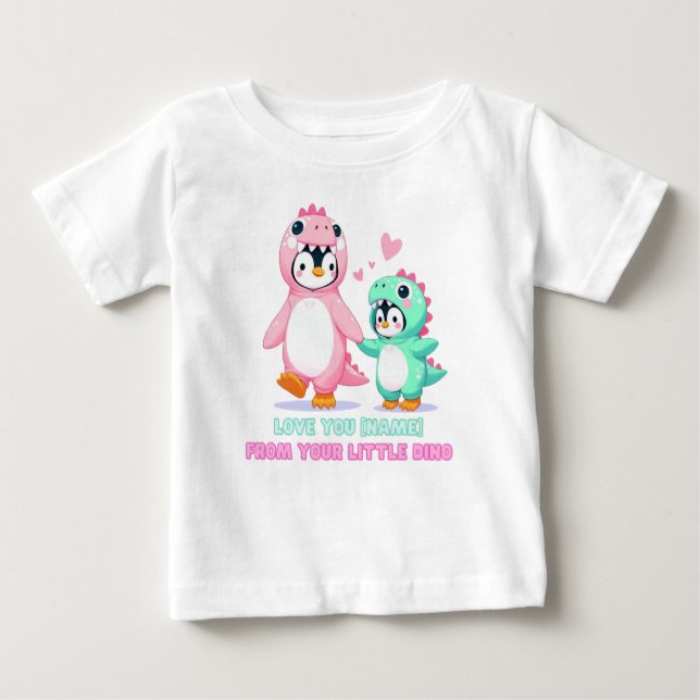 Camiseta Para Bebê Te Amo, Dino-Mãe Personalizado (Frente)