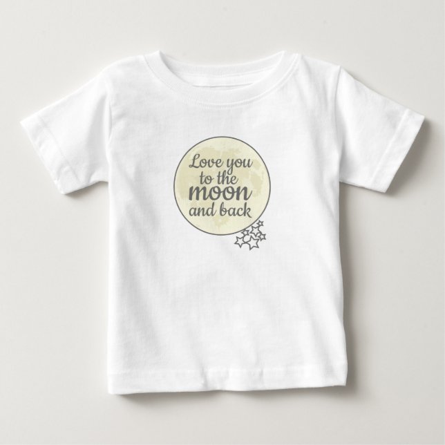 Camiseta Para Bebê Te Amo Na Lua E Volta (Frente)