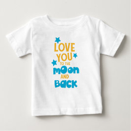 Camiseta Para Bebê Te Amo Na Lua E Volta, Estrelas