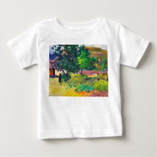 Camiseta Para Bebê Te Fare, A Casa arte paisagística por Paul Gauguin
