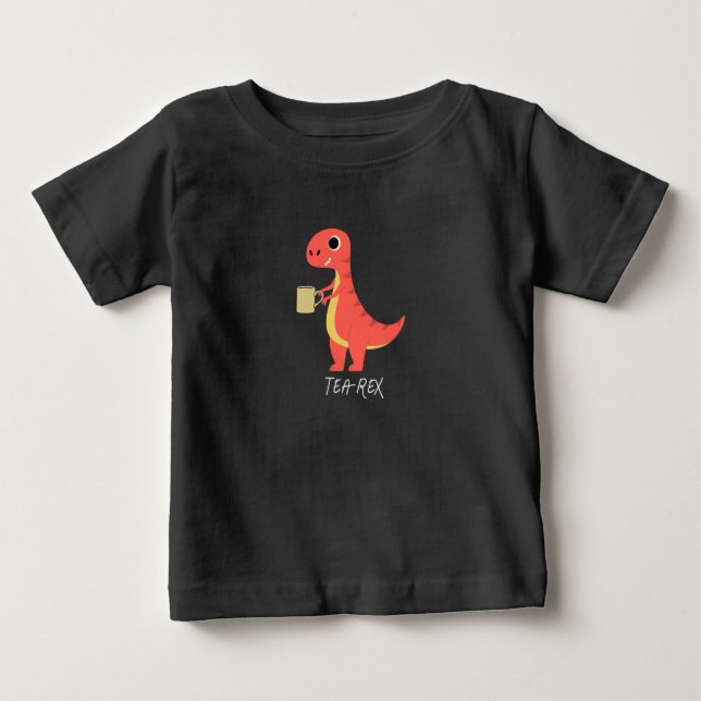 Camiseta Para Bebê Tea-Rex (Frente)