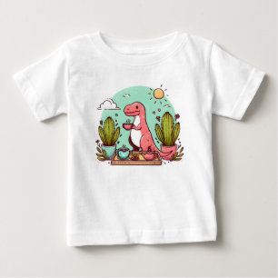 Camiseta Para Bebê Tea-Rex Cactus Charm