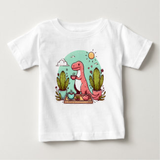 Camiseta Para Bebê Tea-Rex Cactus Charm