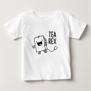 Camiseta Para Bebê Tea Rex Tea Bag Engraçado Cartoon Pun