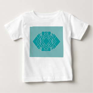 Camiseta Para Bebê Teal Art Deco Quilt Inspirado